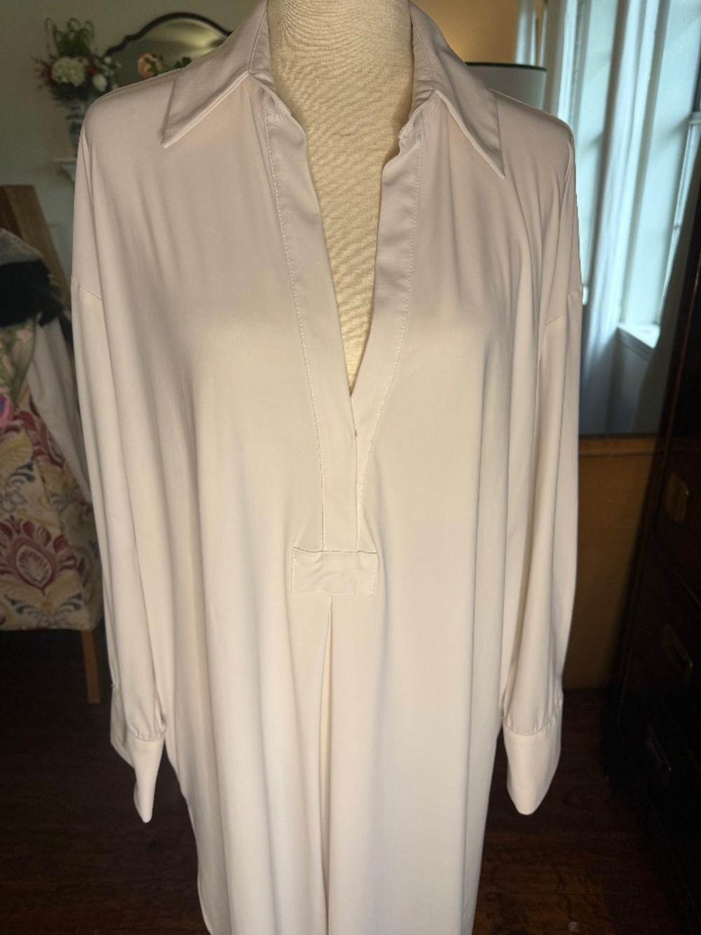 ONA "Tropez II" white oversized shirt dress sz M / L - Picture 7 of 10
